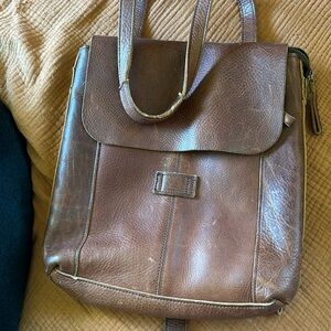 Convertible leather backpack